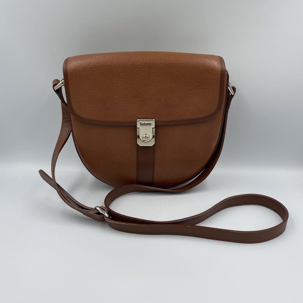 Burberry Shoulder Bag Nova Check Leather Brown Authentic F1204240