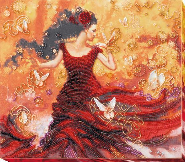Bead embroidery kit Dancing Light needlework kit Art canvas beadwork pattern