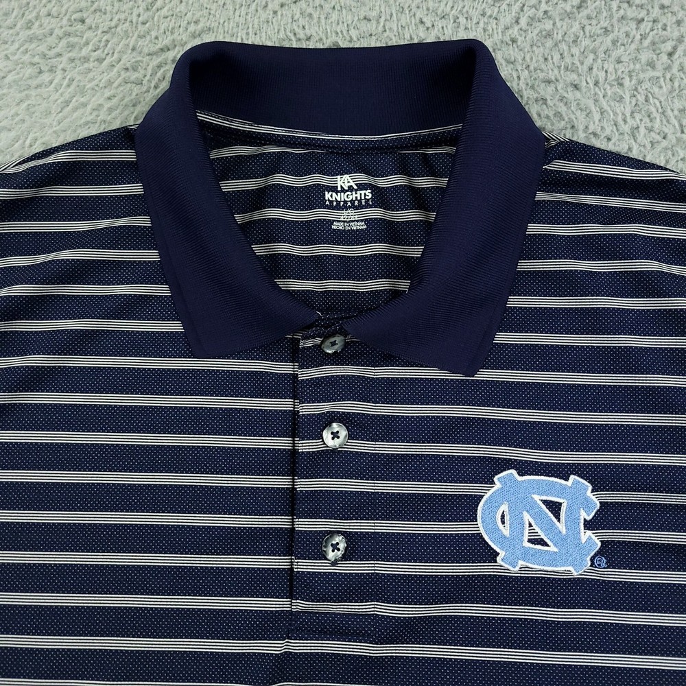 UNC Tar Heels Polo Shirt Mens Large Blue Knights Apparel NCAA North Carolina