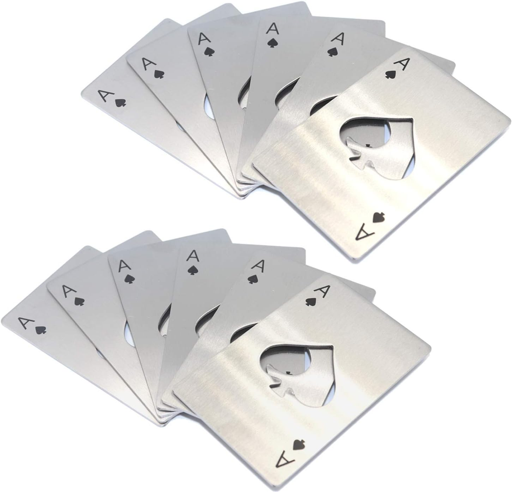 12PCS Spades a Bottle Opener Creative Poker Shaped Stainless Steel Opener Bottle