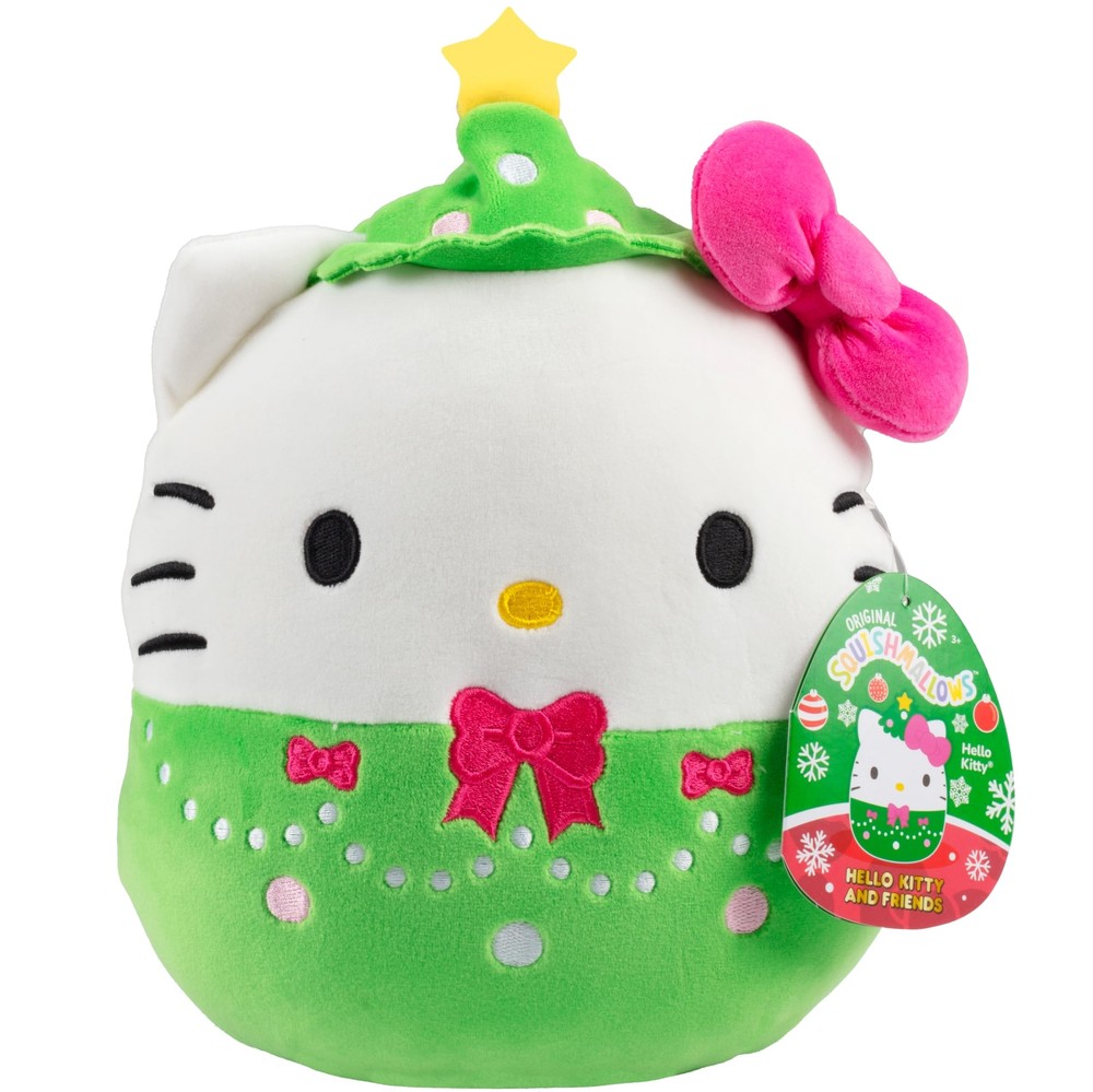 8in Squishmallows Hello Kitty Christmas Tree Plush
