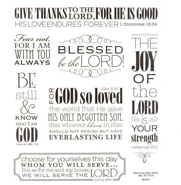 2 Sheets Inspirational Religious Words Faith Stickers Papercraft Bible Journal