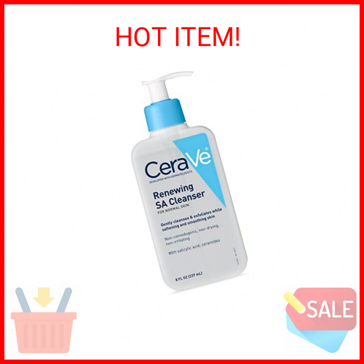 CeraVe Renewing Salicylic Acid Cleanser, Formulated With Hyaluronic Acid, Niacin