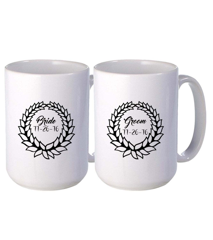 Bride And Groom Mug Set Custom Wedding Coffee Mugs Bride And Groom Coffee Mugs