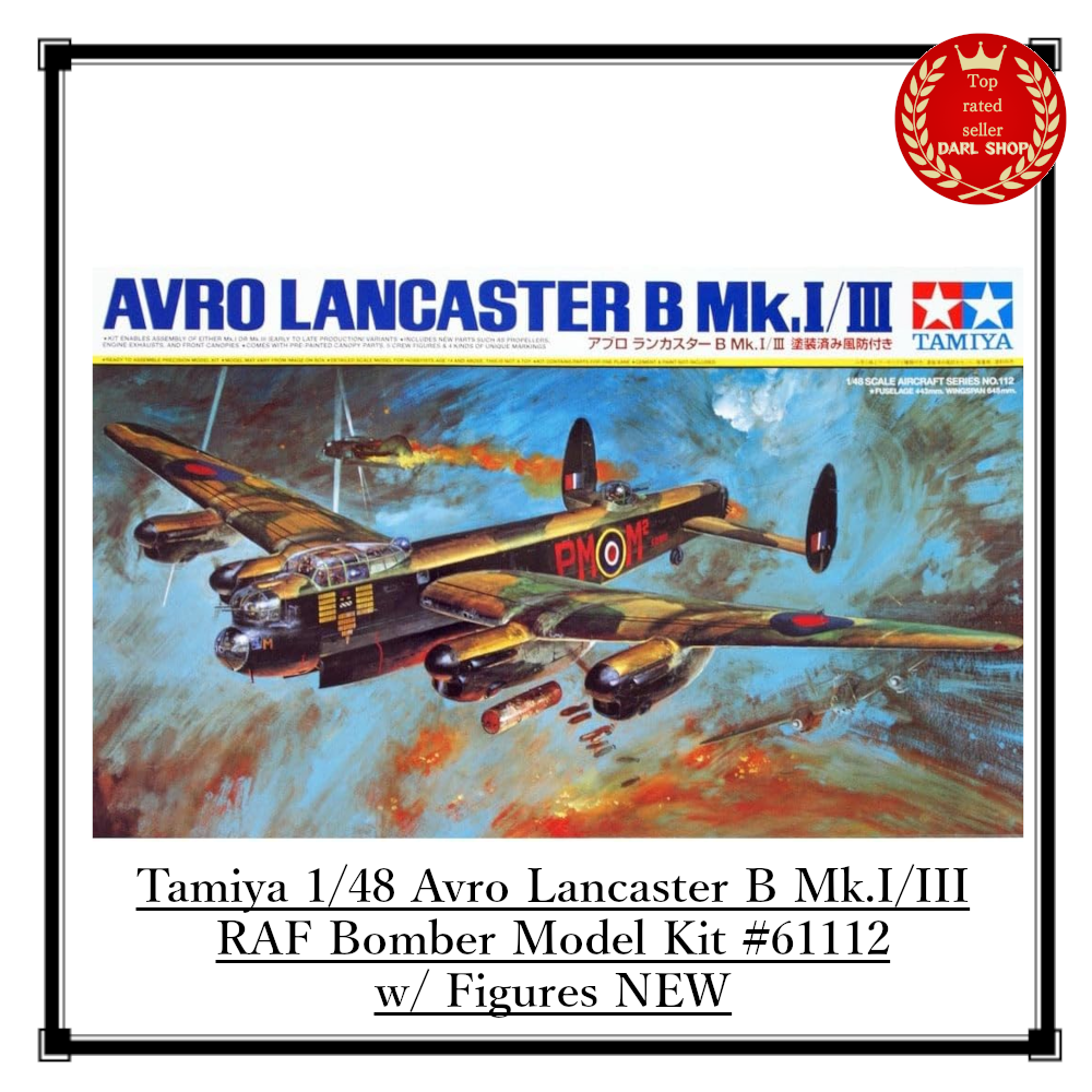 Tamiya 1/48 Avro Lancaster B Mk.I/III RAF Bomber Model Kit #61112 w/ Figures NEW