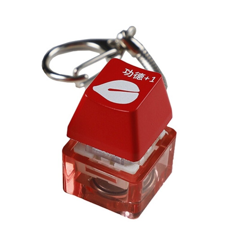 Mechanical Keyboard Switch Tester with Clicky Red Heart Keycap Keychain