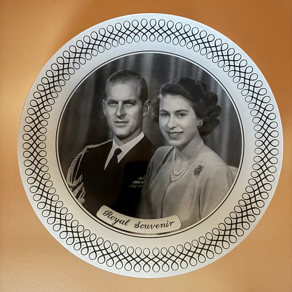 Vintage Royal Commemorative Plate Featuring Queen Elizabeth II and Prince Philip  
