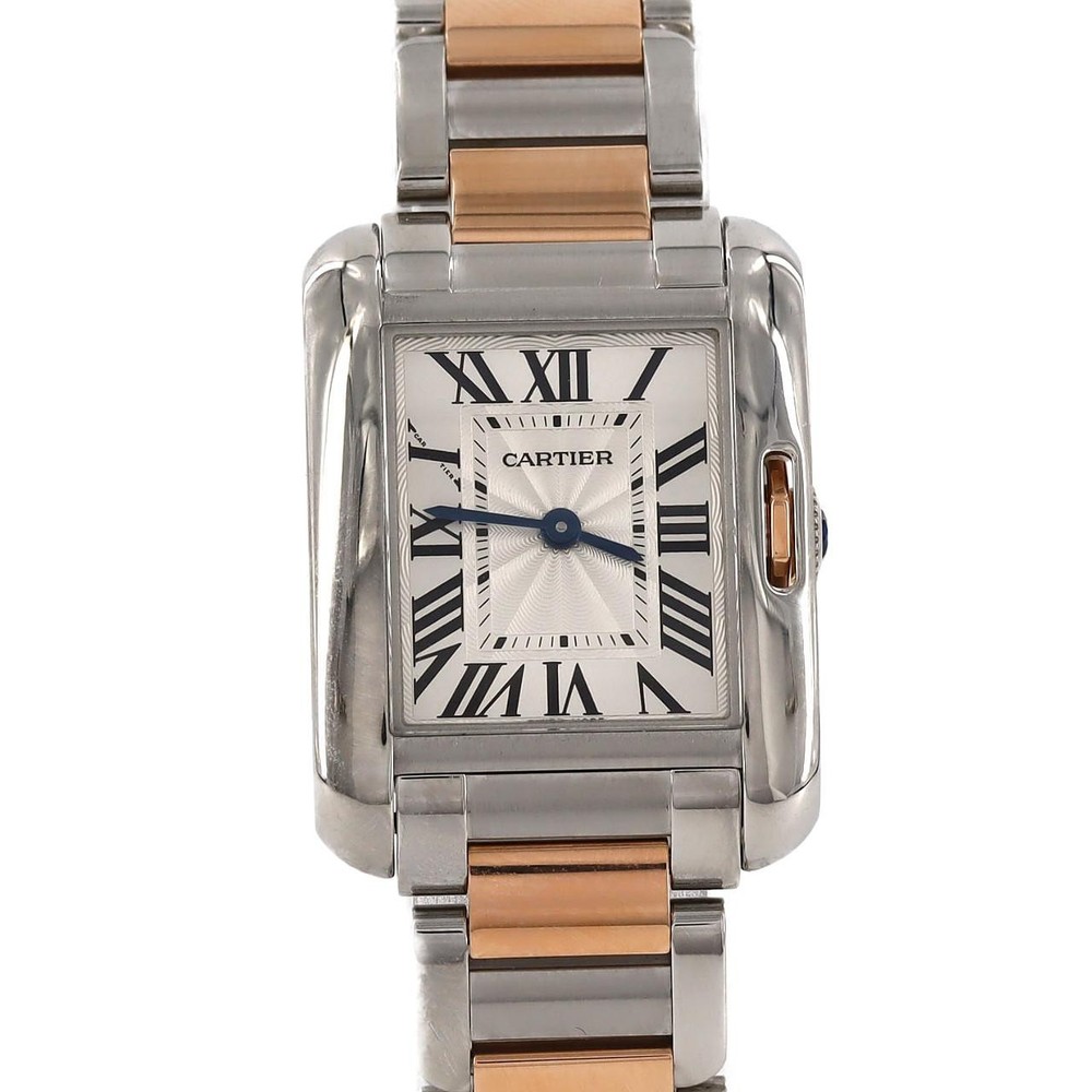 Authentic Cartier Tank Anglaise SM PG Combination W5310036 SSxPG Quartz  #270...