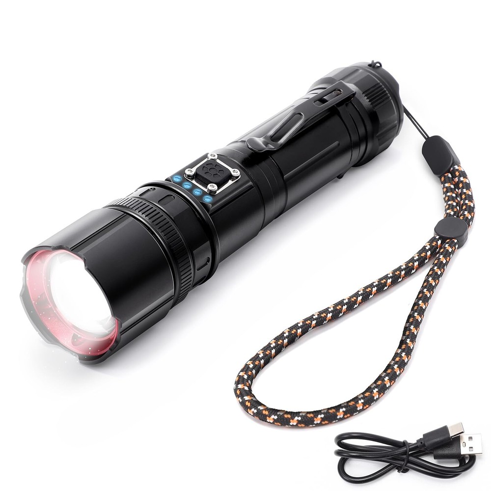 Rechargeable Flashlights High Lumens, Tactical Flash Light Portable, 160000 L...