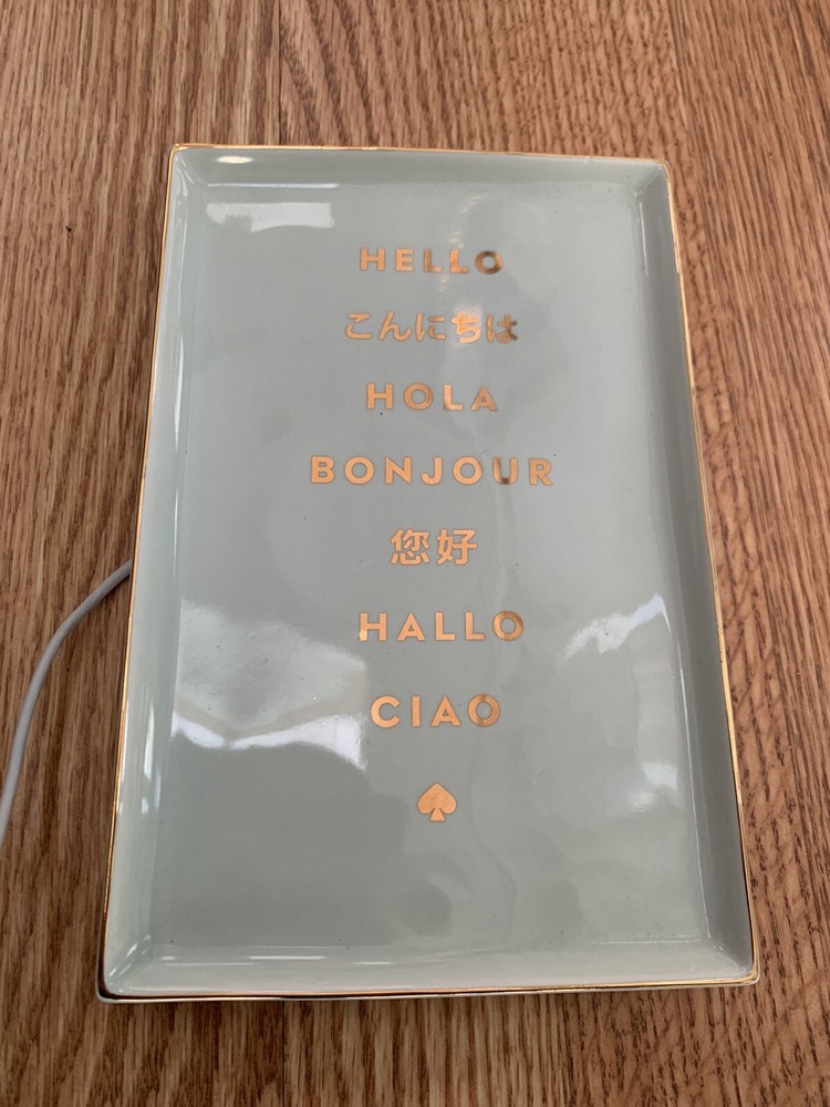 Kate Spade New York Lenox Wireless Charging Ceramic Tray Aqua Street USB Works