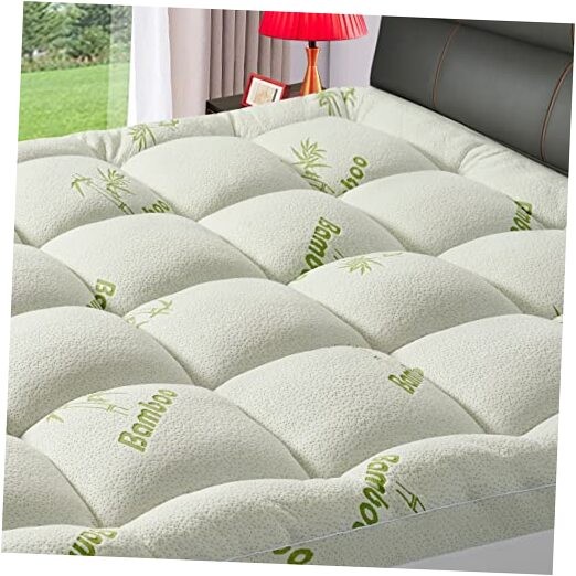 Premium Full Size Mattress Topper for Back Pain Relief - 54x75 Viscose White  -image