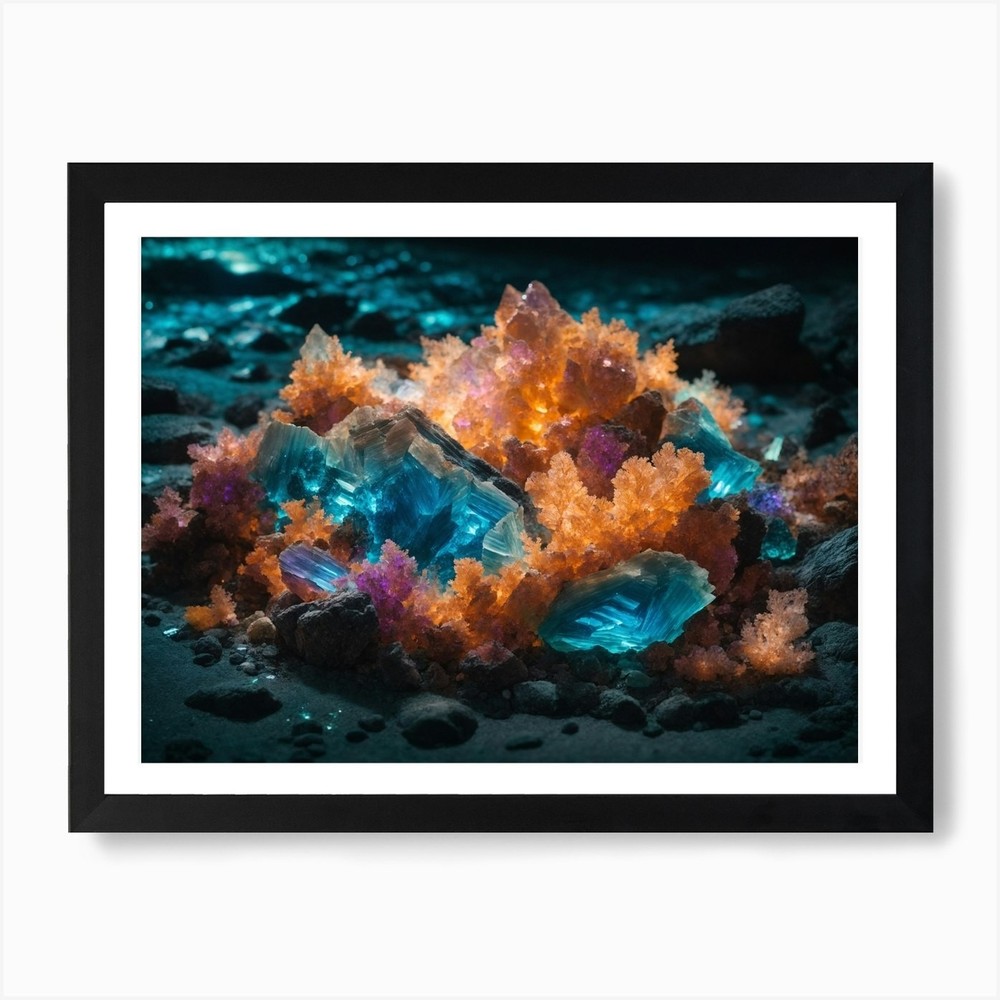 Framed Crystal in the Dark Art Print Wall Decor Canvas Poster  