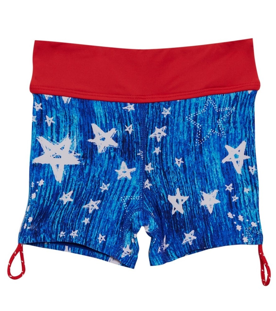 NWT TYR Girls' XS 4/5 Twinkle Della Boy Swim Shorts UPF 50+ Blue White Red New