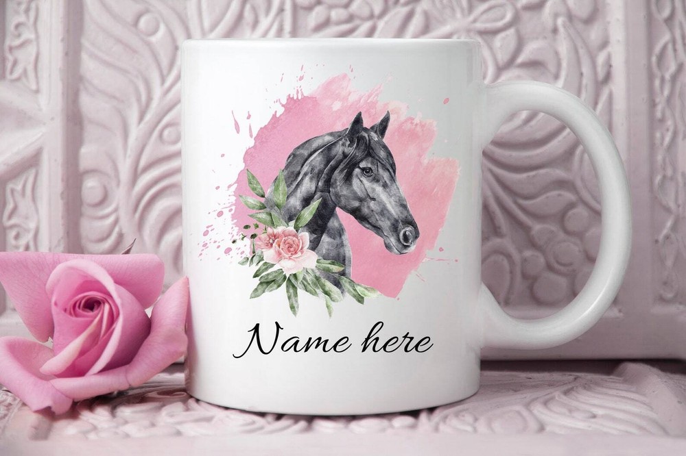 Personalized Horse Coffee Mug With Name Custom Name Horse Lover Birthday Gift
