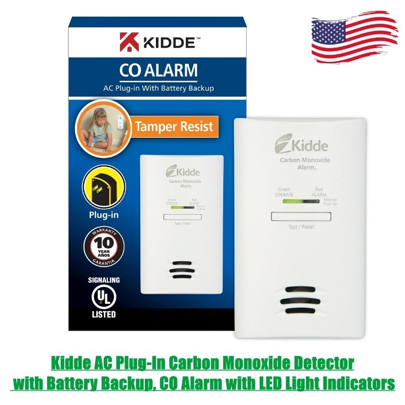 Kidde Plug-In Carbon Monoxide Detector with Battery Backup and LED Alarm  