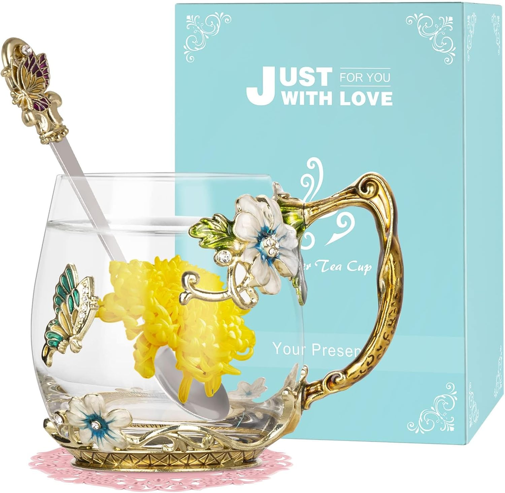 Mother's Day Glass Tea Mug Gift for Mom Grandma Sister or Coworker-image