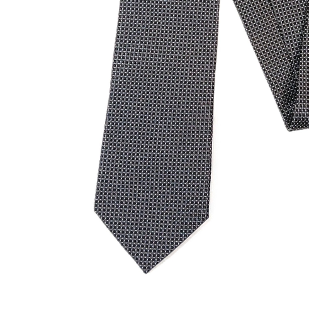 Van Heusen Mens 60 Inch Black Gray Geometric Jacquard Silk Tie