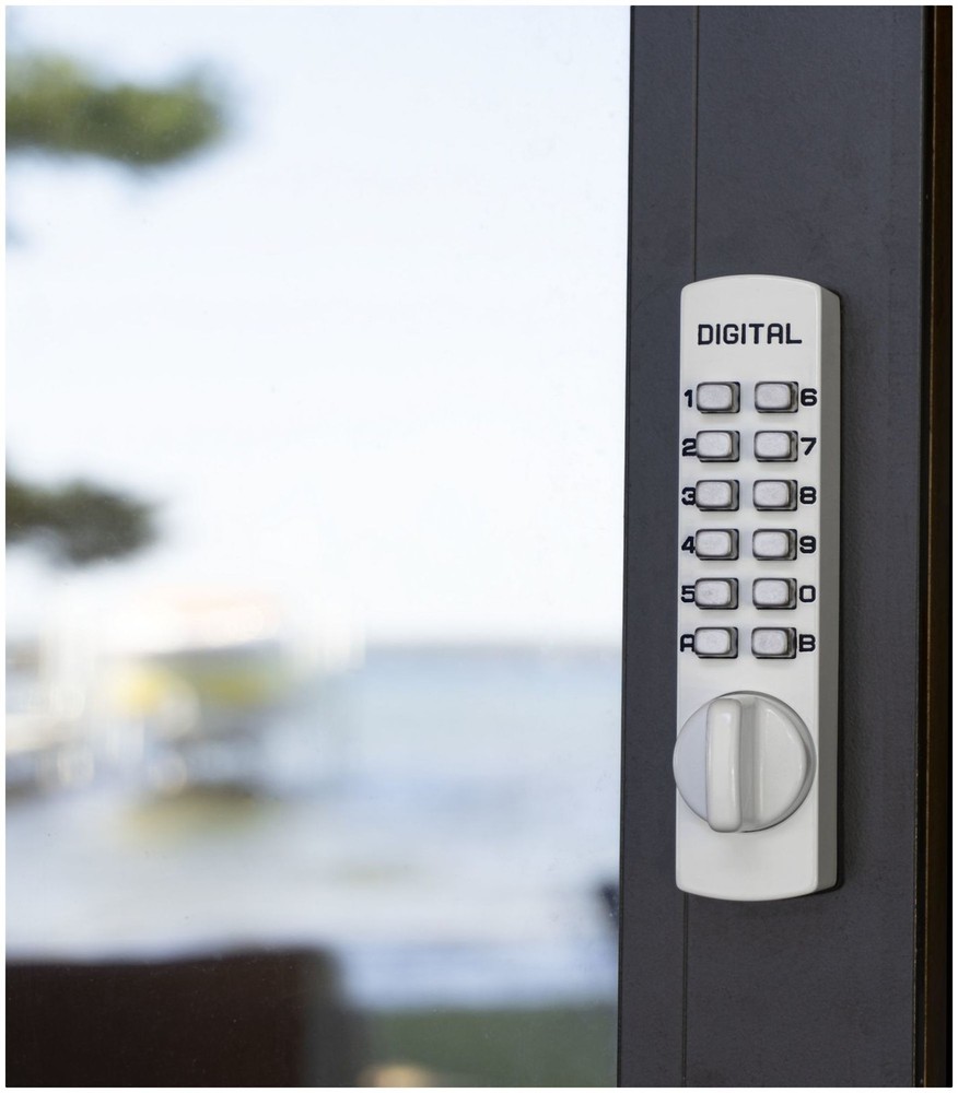 Lockey C150 White Keyless Sliding Door Deadbolt Lock C Series