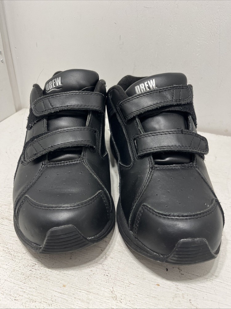 Drew Force V 44714 Men's Size 9.5 W Black Leather Hook & Loop Straps Depth Shoes