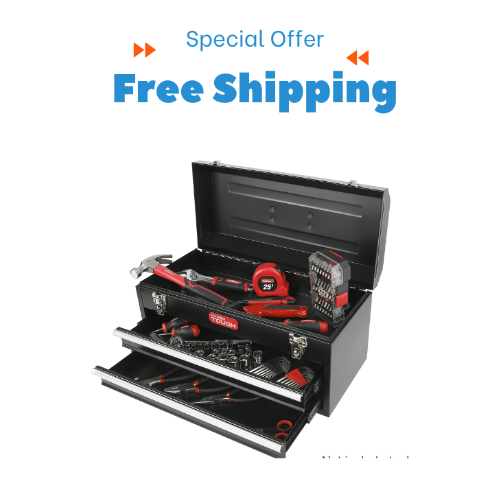 Hyper Tough 20-inch 2-Drawer Tool Box, Tool Chest with Flip-up Lid, Black,New Us