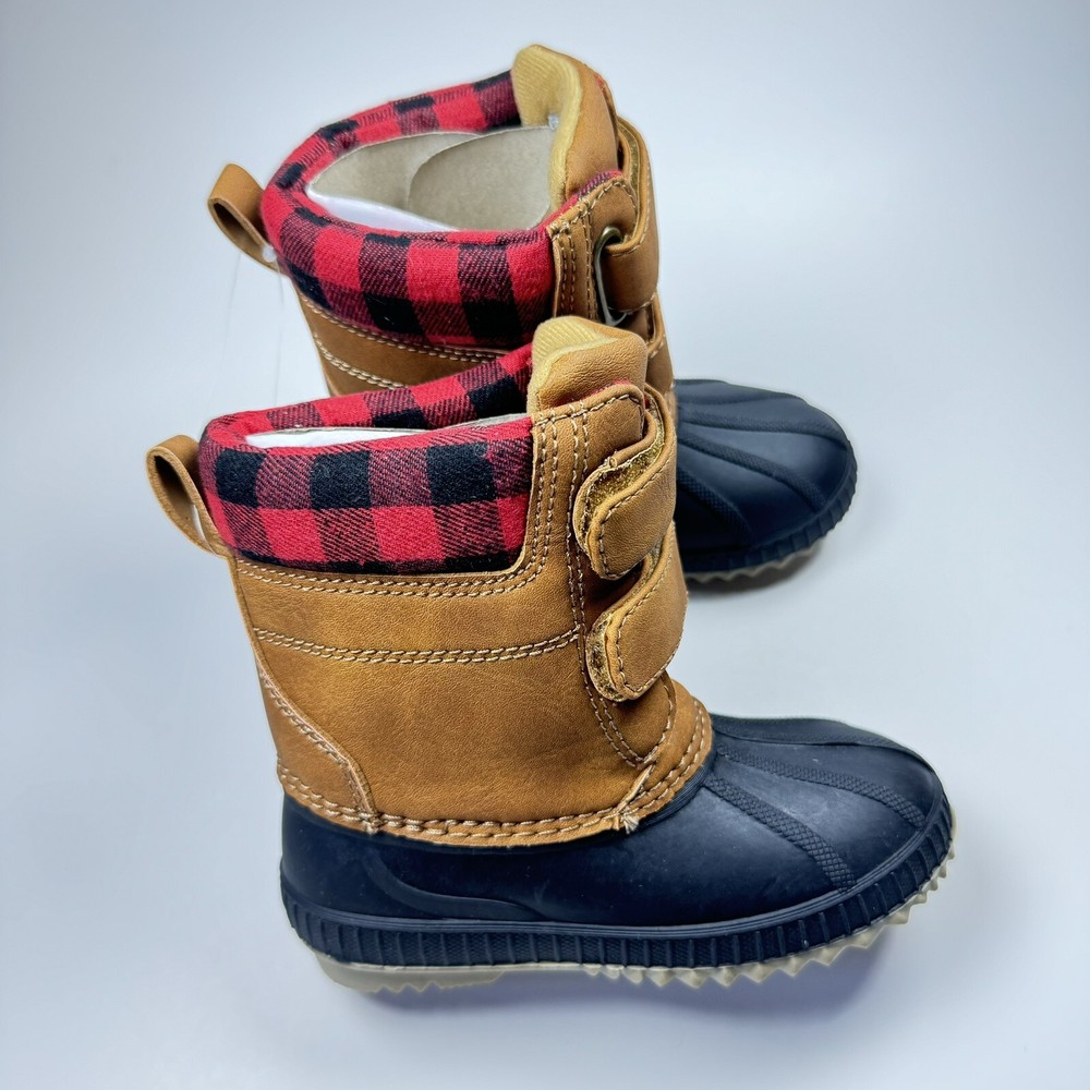 Gap Kids Duck Boots, With 3M Thinsulate, Brown Buffalo Check.