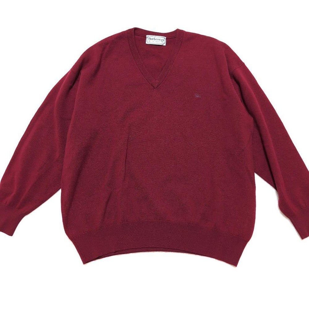 Burberry Lamb Wool V-Neck Sweater Men's Fashion from Japan