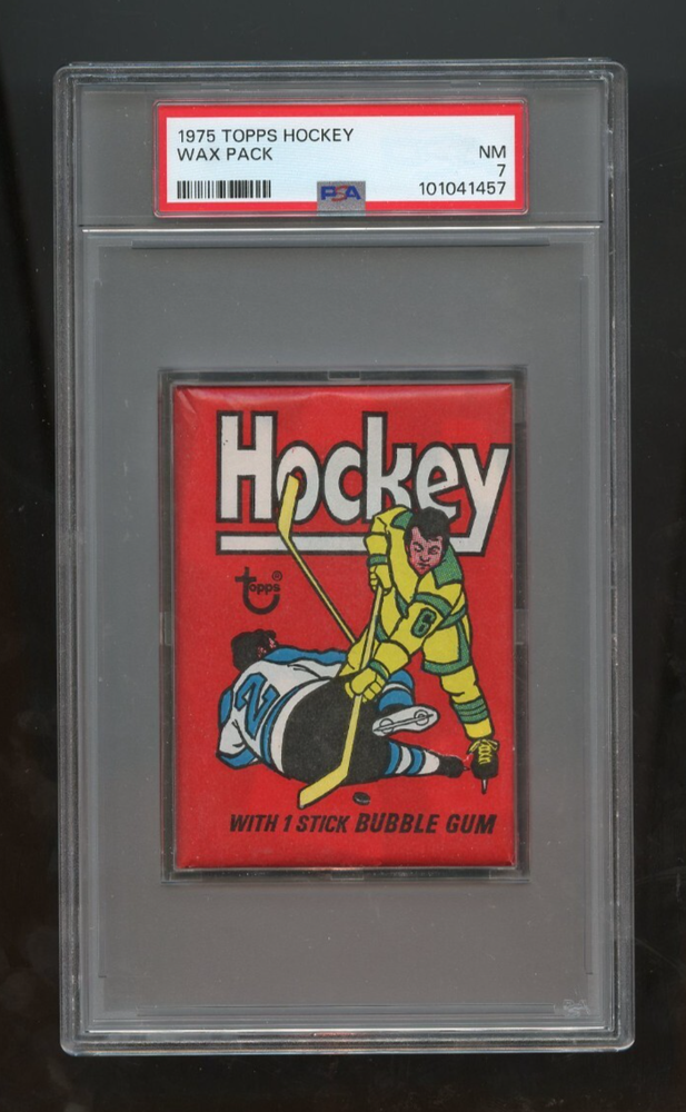 1975 Topps Hockey Wax Pack Unopened PSA 7 NM Condition #1457