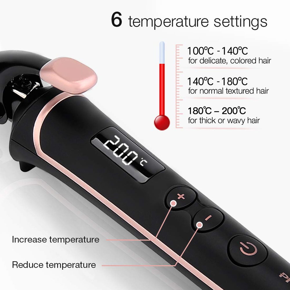 3/4 Inch Ceramic Coated Hair Curling Iron for Smooth Curls