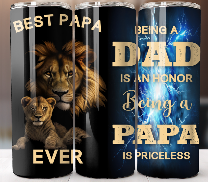 Fathers Day  Tumbler 20oz Mug Cup w/ Lid Straw Stainless-image