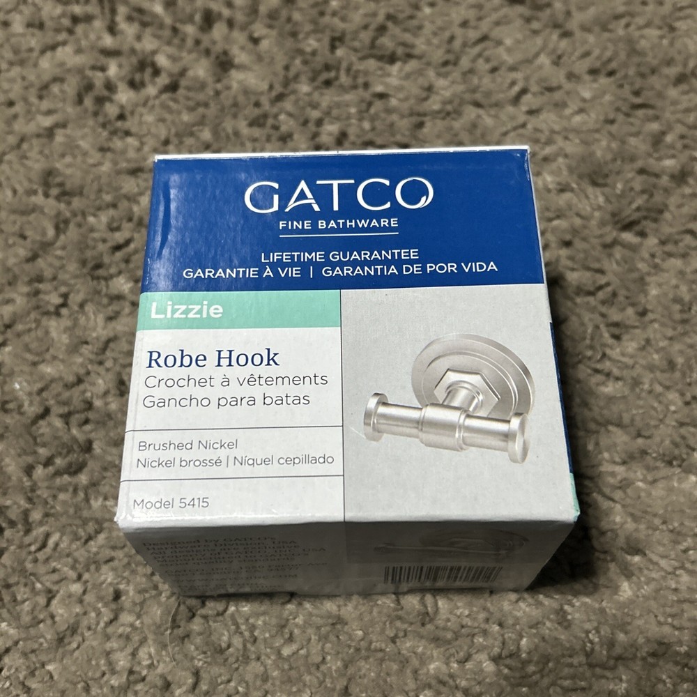 Gatco Lizzie Brushed Nickel Wall Mounted Knob Hook 1-Pack 5415