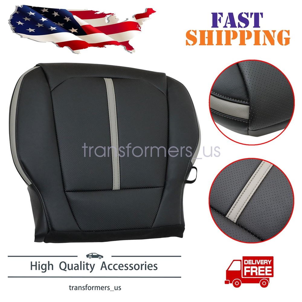 For 2015 to 2020 Ford F150 Platinum Driver Bottom Perf Leather Seat Cover Black