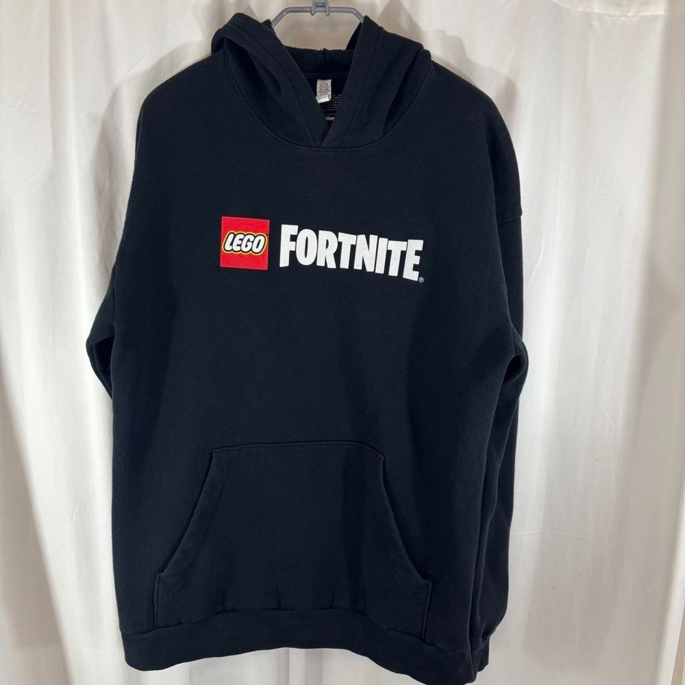 LEGO Fortnite Black Hoodie for Men - Rare Graphic Sweatshirt Size M