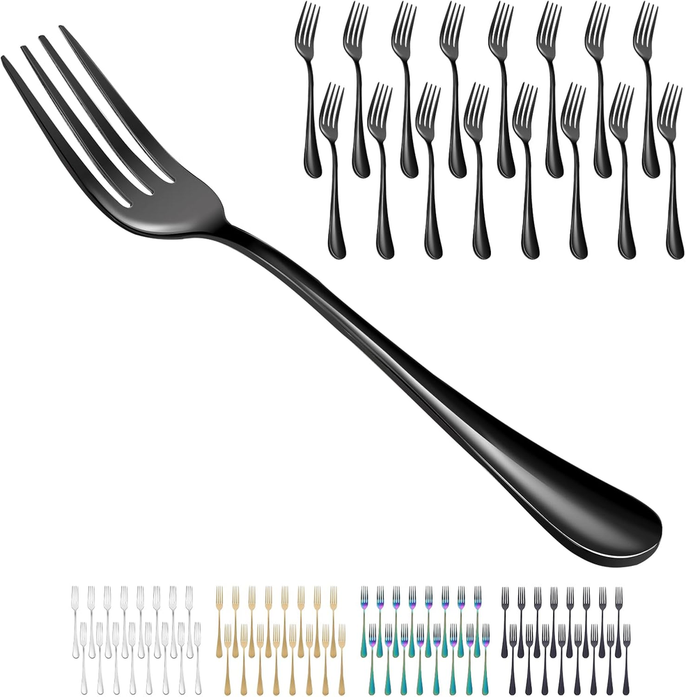 16 Piece Dinner Forks, 8 Inch, Top Food Grade Extra-Fine Stainless Steel Silverw