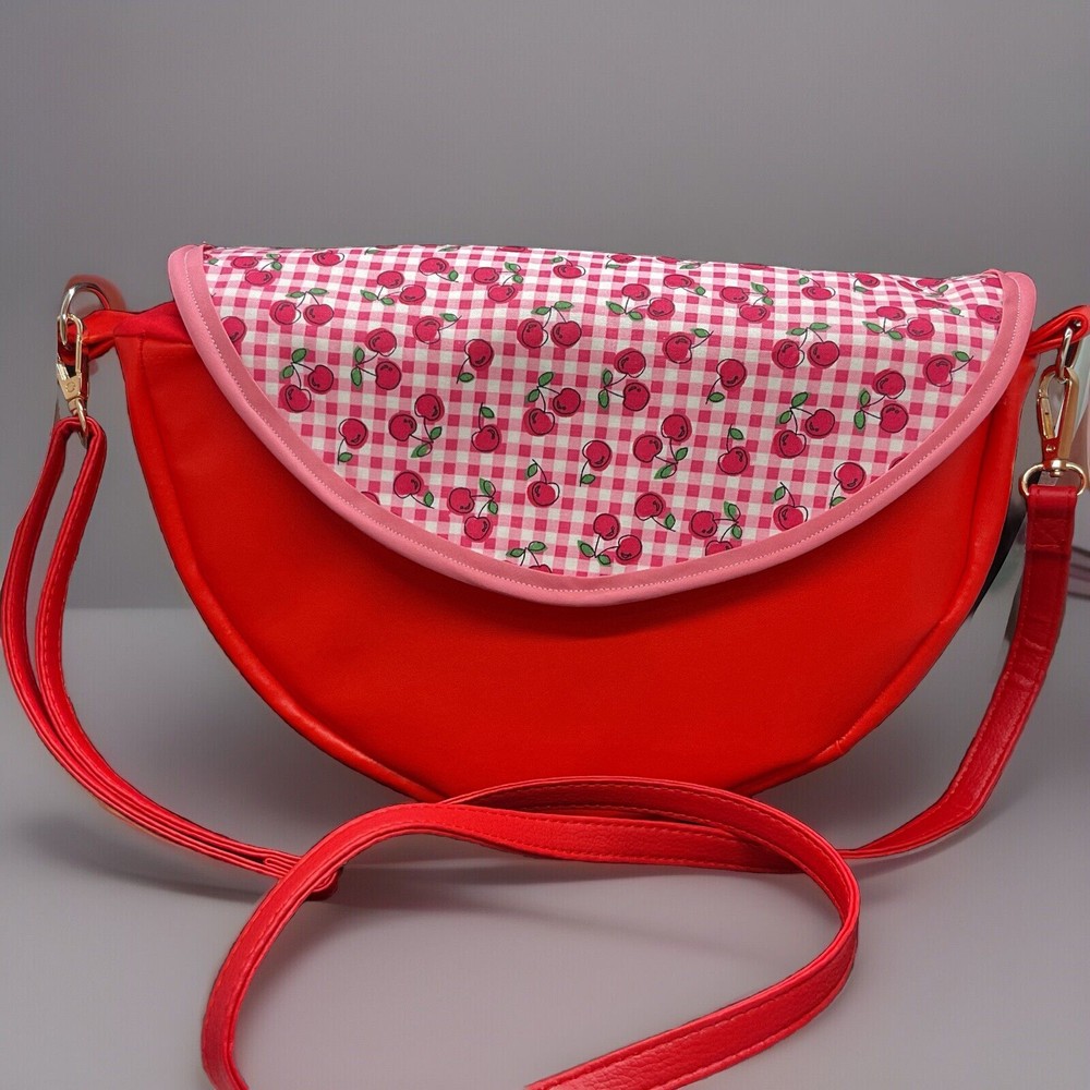 Handmade Red Leather Saddle Bag Purse