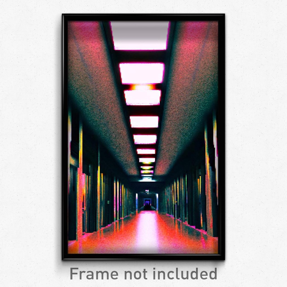 8 Bit Pixel Art Poster - Thick Corridor Psychedelic Trippy Video Game Print