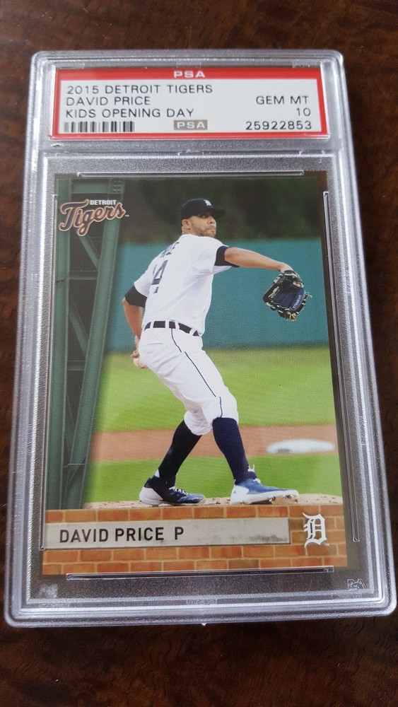 2015 DAVID PRICE DETROIT TIGERS KIDS OPENING DAY CARD RED SOX PSA 10 GEM MT SGA-image
