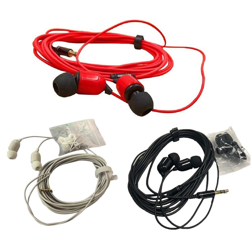 3.5Mm Stereo Extra Long Earbuds 3-meter Wired In Ear Headphones W/ Microphone