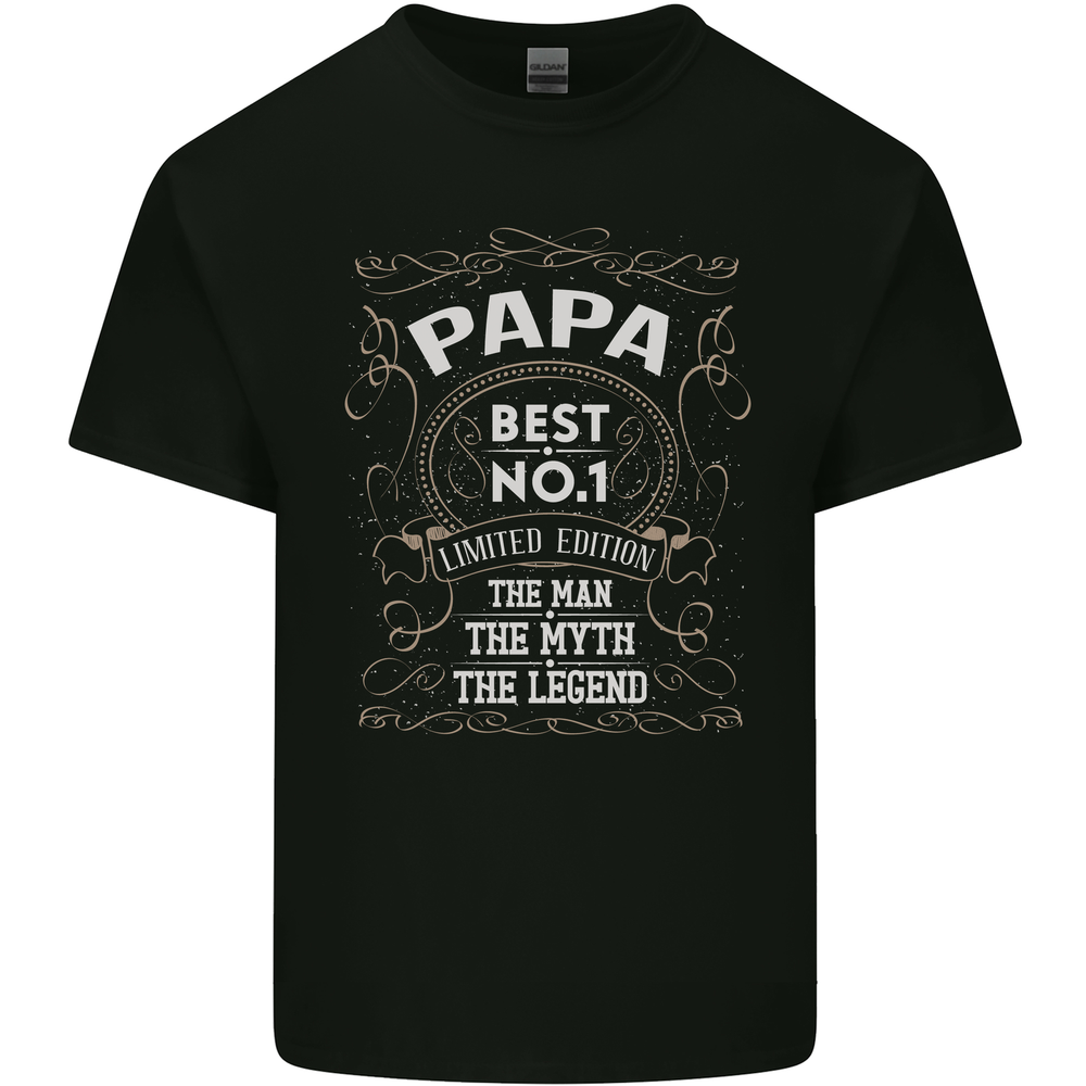 Fathers Day No 1 Papa Man Myth Legend Mens Light Cotton T-Shirt-image