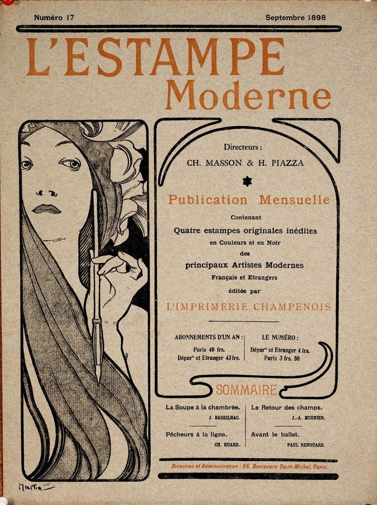 Alfons Mucha – L’Estampe Moderne Cover (1897) Original Lithograph, Multiple Date