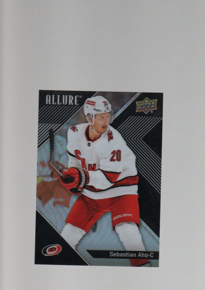 2024-25 Upper Deck Allure Sebastian Aho Black Rainbow Parallel Hockey Card