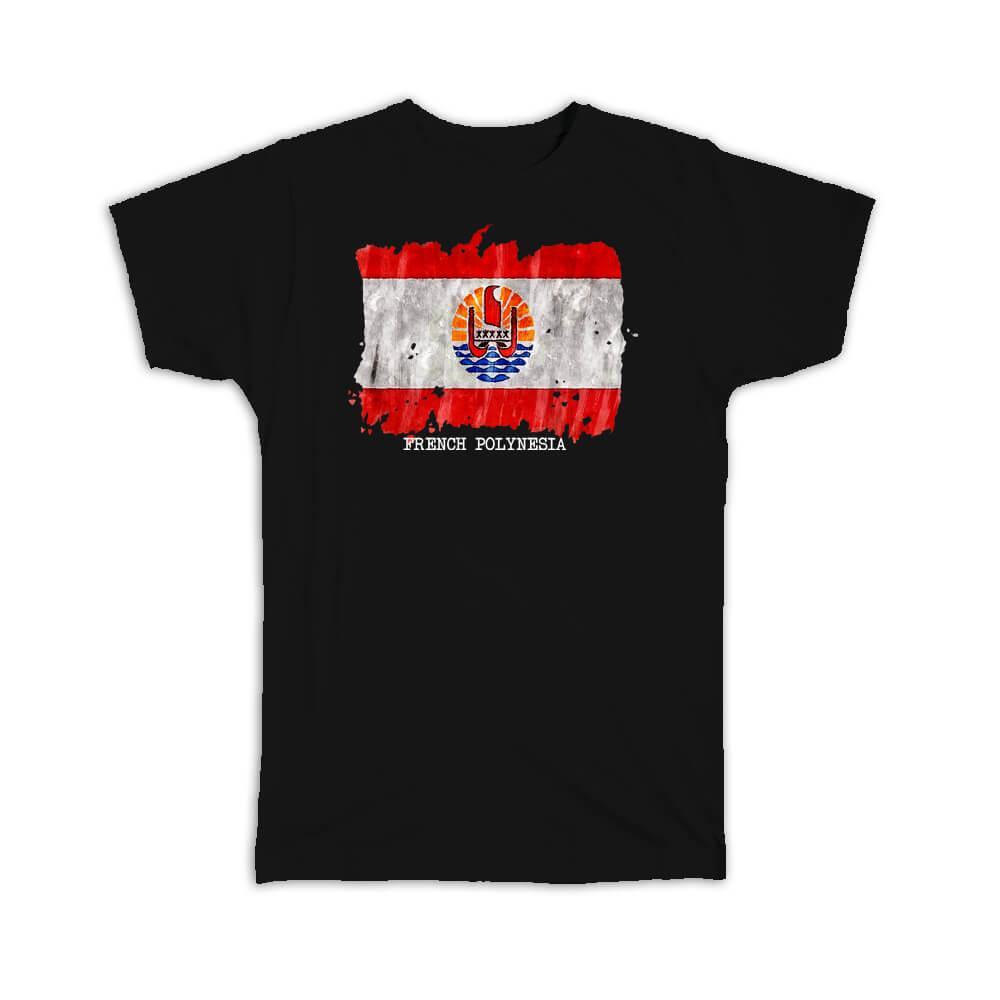 Gift T-Shirt : French Polynesia Flag Australia Travel Expat Country Watercolor
