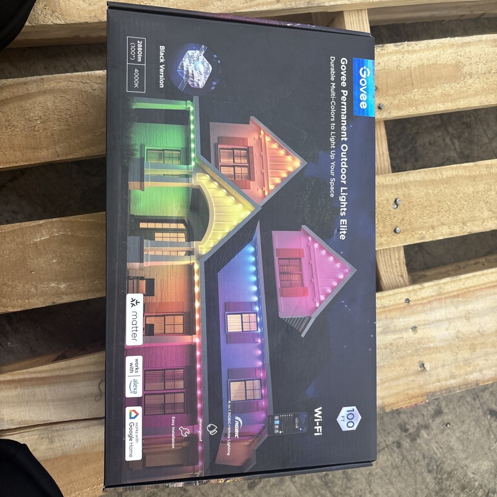 Govee 100ft RGBICW Smart Permanent Outdoor Lights Elite with White & Color Options