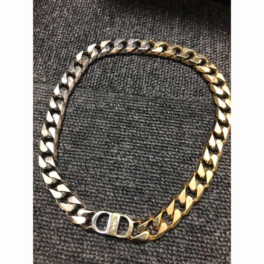 Christian Dior Limited Edition CD Icon Gold Silver Chain Necklace