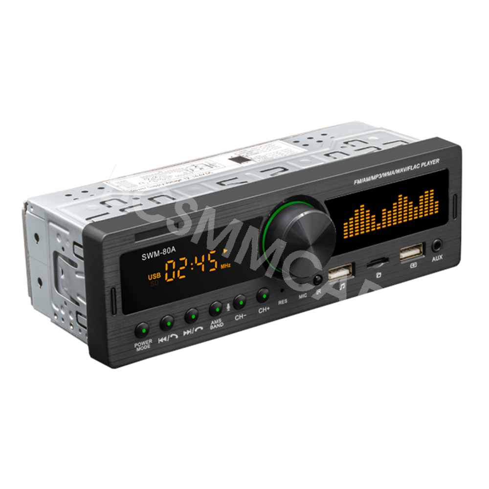 Single Din Bluetooth Car Stereo with USB AUX and Multi-Color Display