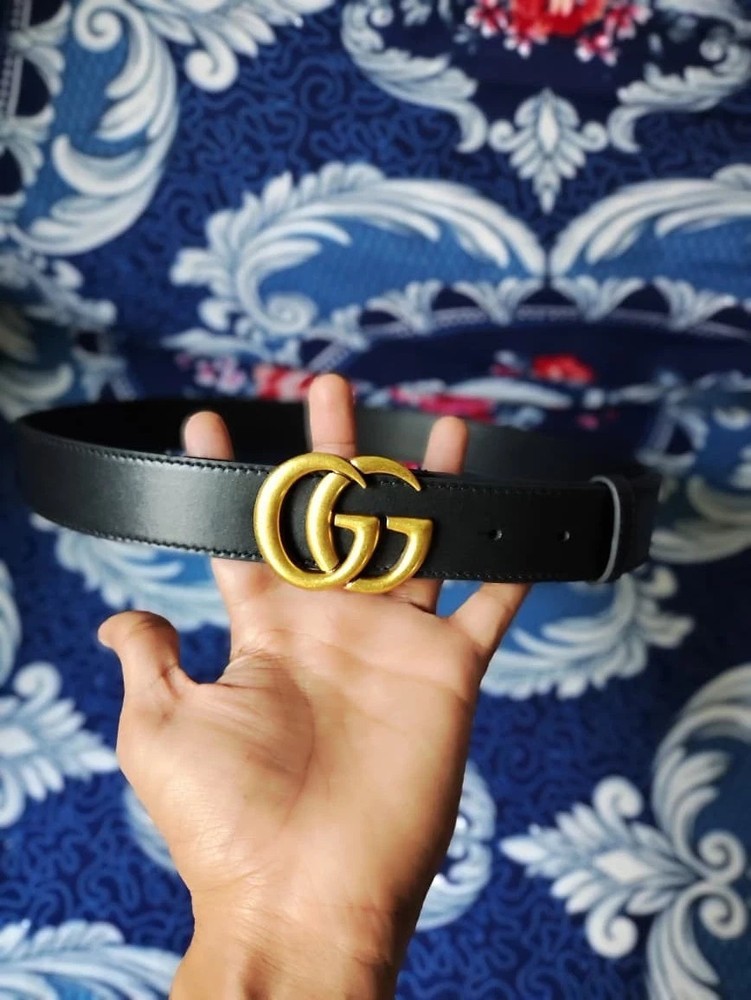 GUCCI GG Marmont Women's Thin Leather Belt Black size 90cm