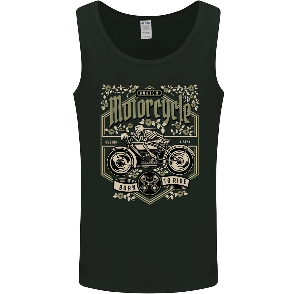 Custom Motorcycle Biker Motorbike Mens Vest Tank Top