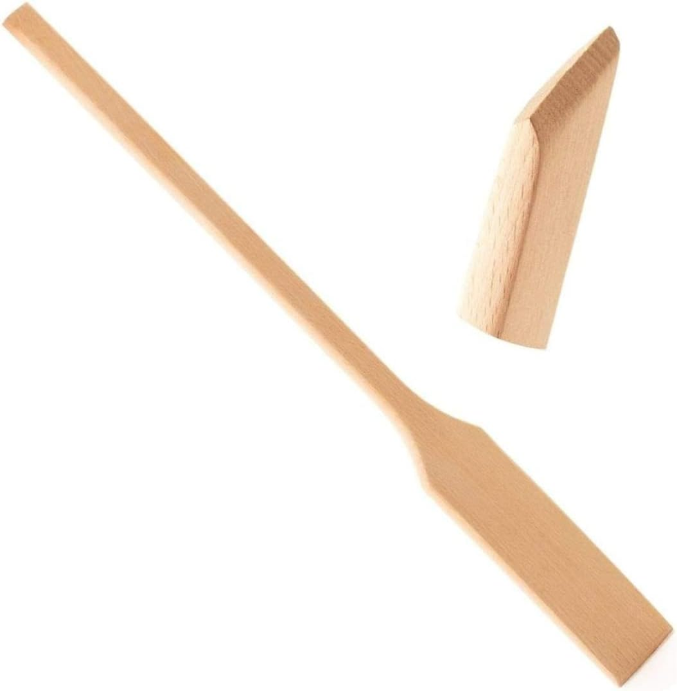 Extra Long Wooden Spatula - 18 Inch Large Beech Wood Stirring Paddle Spoon for C