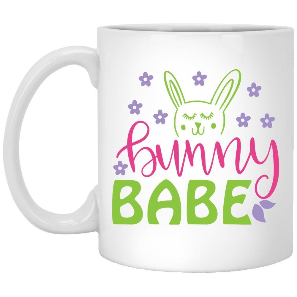 Easter Bunny Babe Coffee Mug Gift for Family Mom Dad Grandma Grandpa Brother
