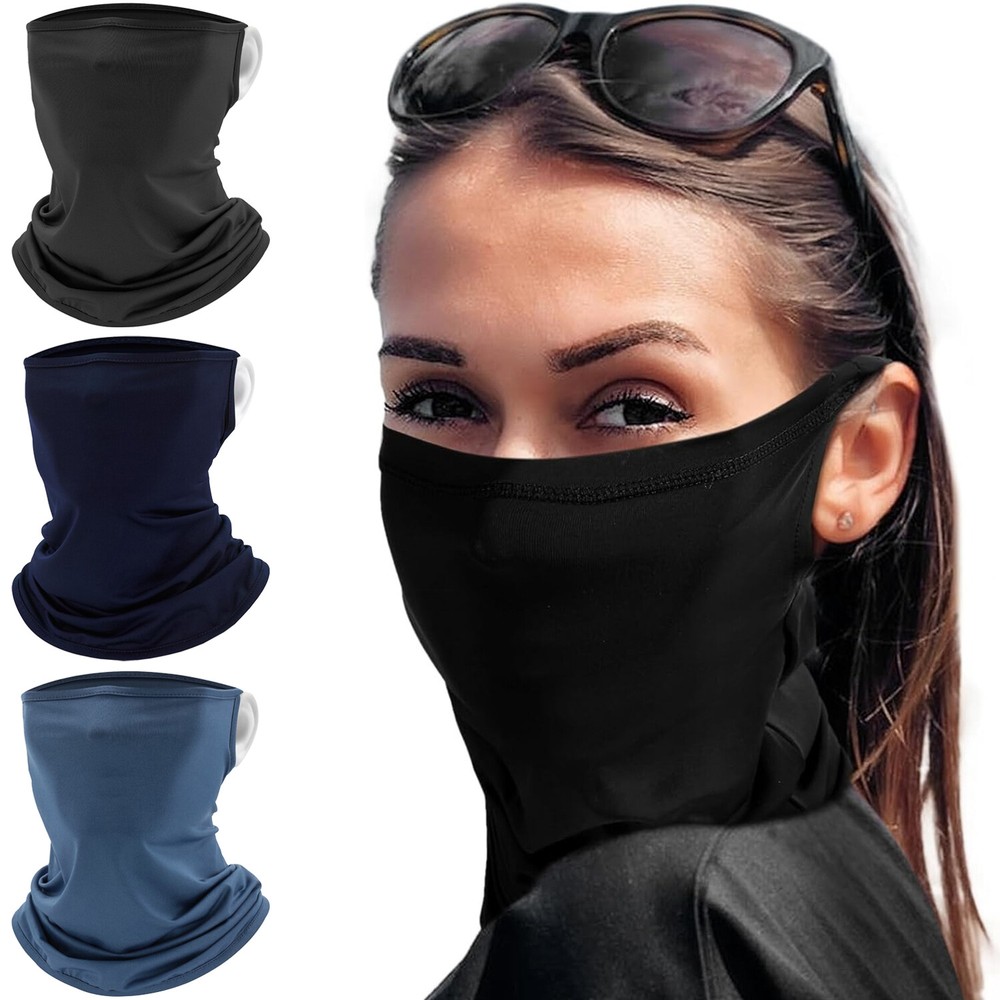 UV Sun Protection Neck Gaiter with Ear Loops - Balaclava Scarf & Bandana