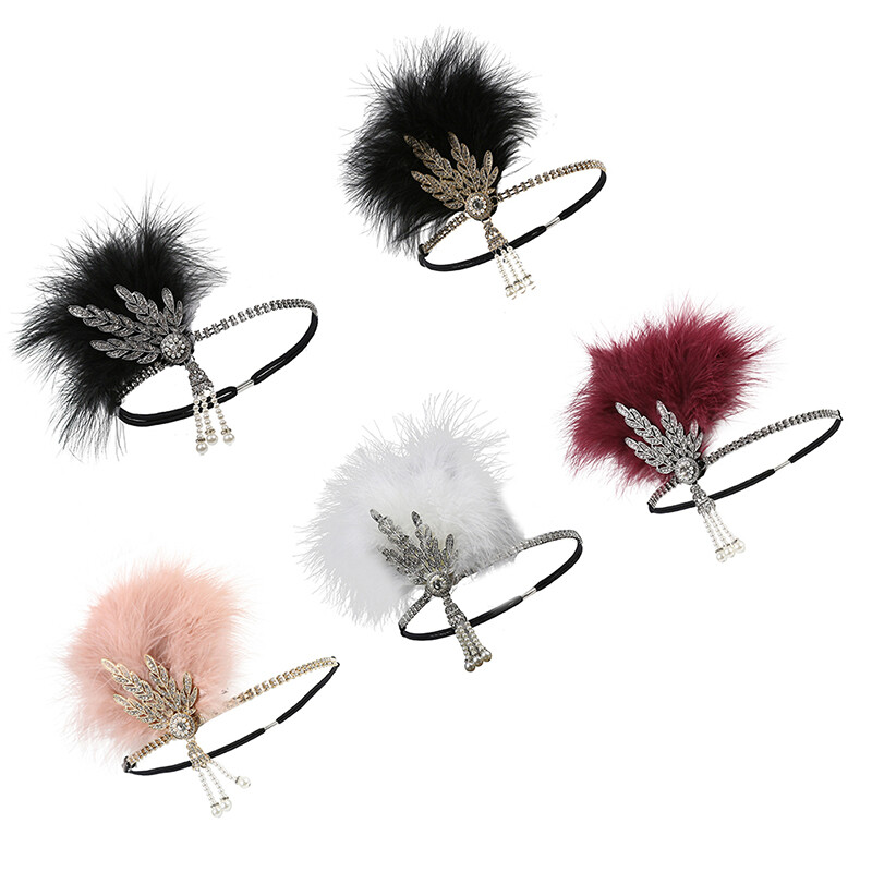Hairband Headpiece Feather Flapper Headdress Costume Party For Women Headpiece